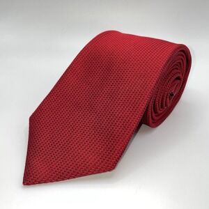 Bullock & Jones 100% Silk Neck Tie Red Luxury Designer Houndstooth 3.5"W x 57"L